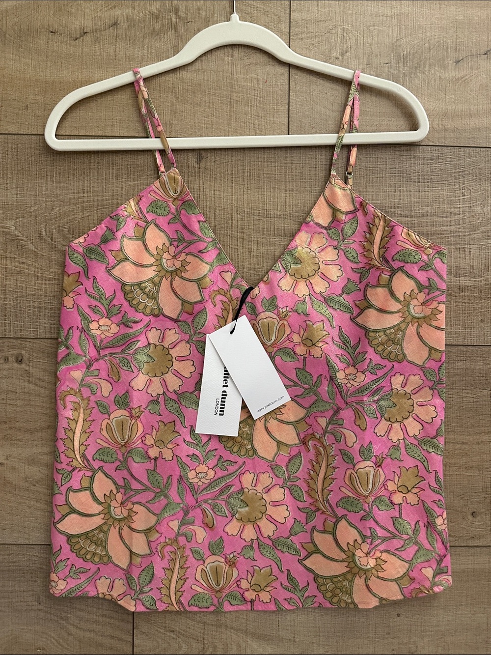Juliet Dunn Pink & Peach Floral V-Neck Cami